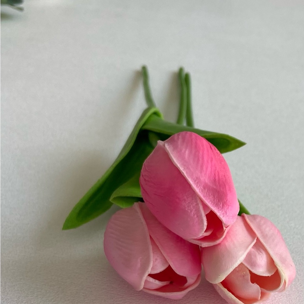 20 Count | Pink Tulips Real Touch Artificial Flowers Wedding Floral Bouquet New - Picture 7 of 11